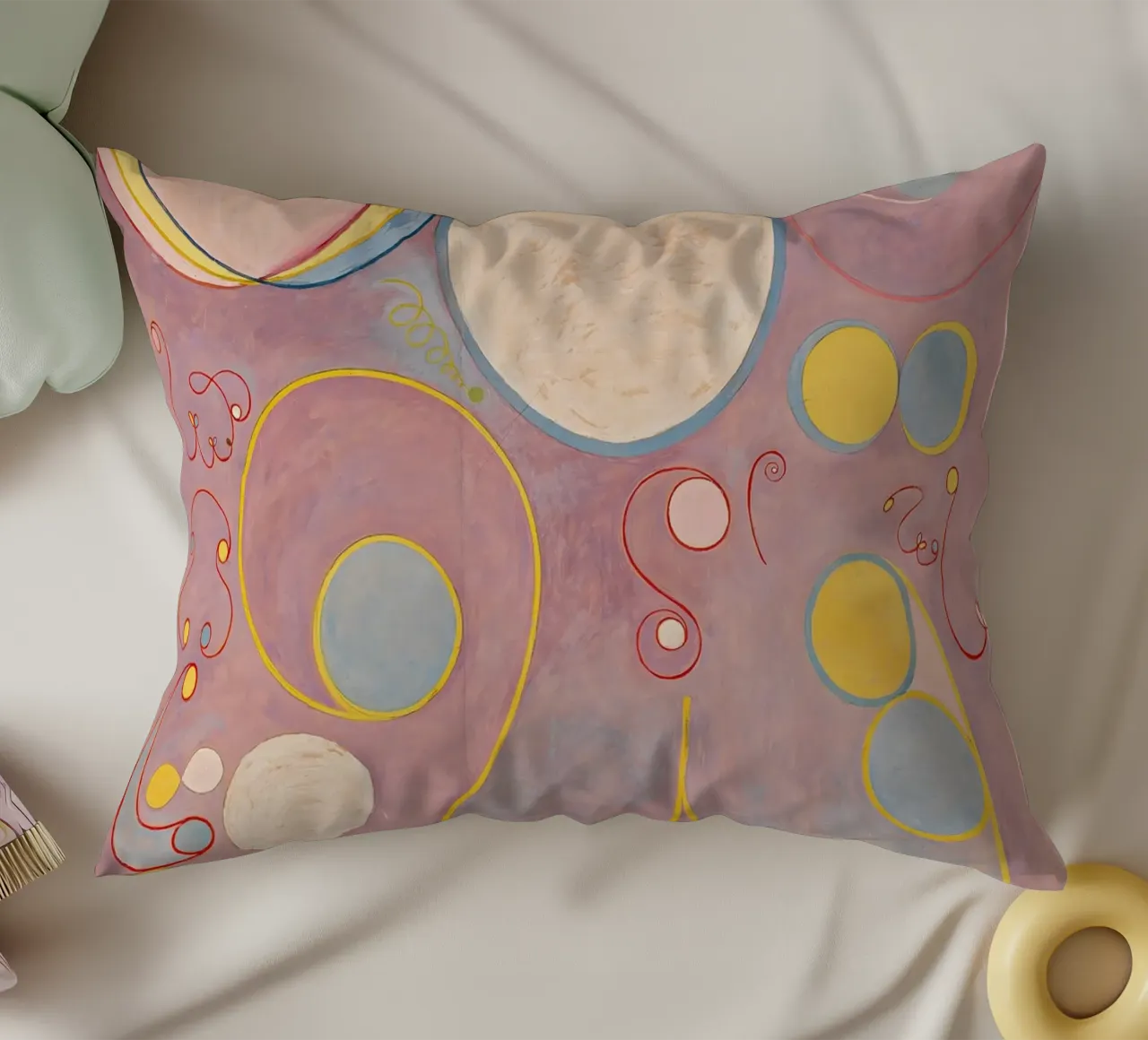 Hilma af Klint - Adulthood: Abstract, Ethereal, Fluid Modern decorative cushion by NorwesClub