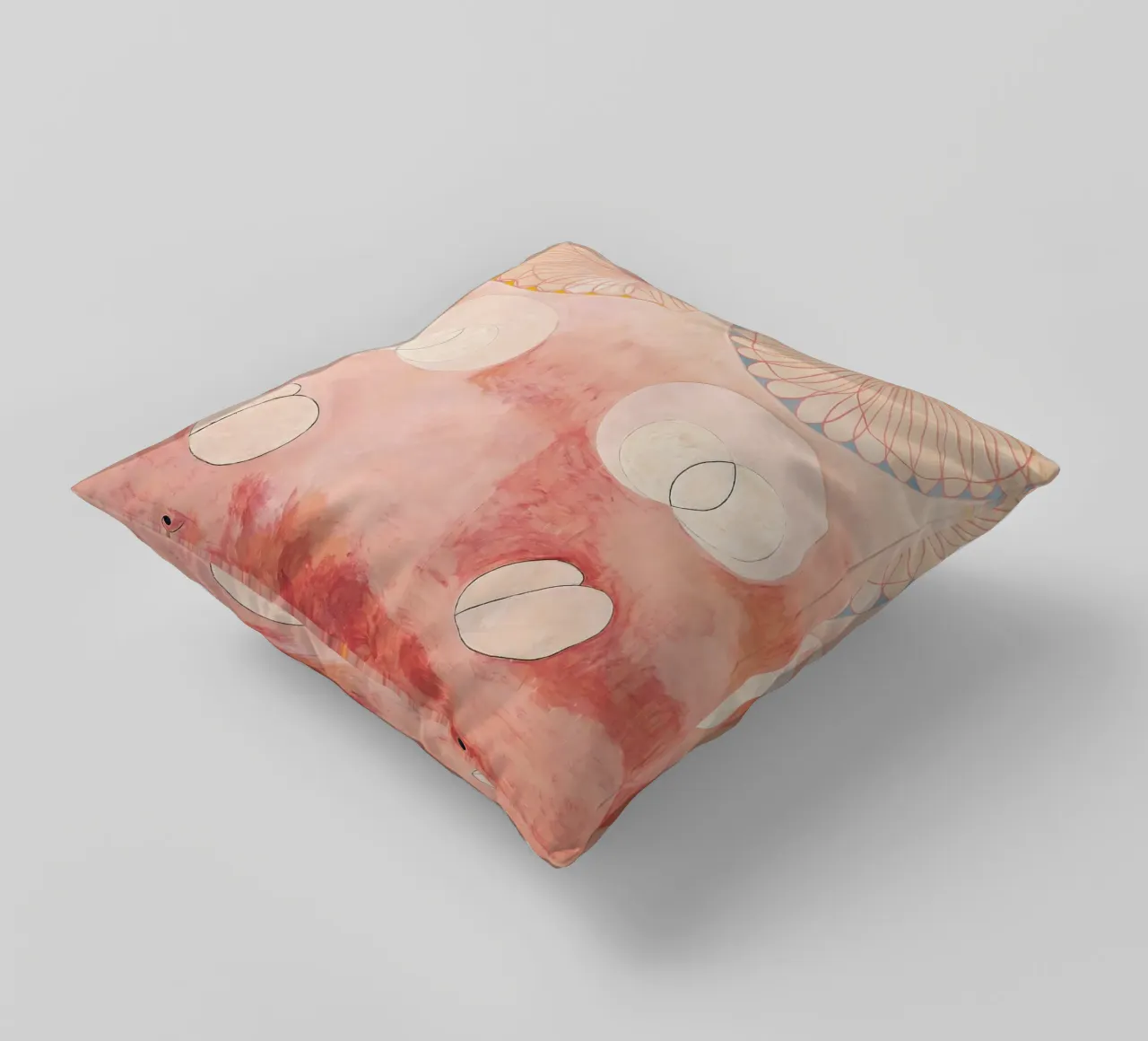 Hilma af Klint - Old Age: Abstract, Serene, Life's Cycle, Mo decorative cushion by NorwesClub
