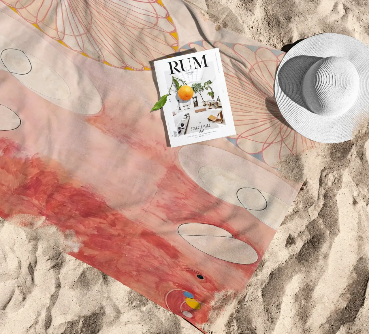 Hilma af Klint - Old Age: Abstract, Serene, Life's Cycle, Mo beach towel by NorwesClub