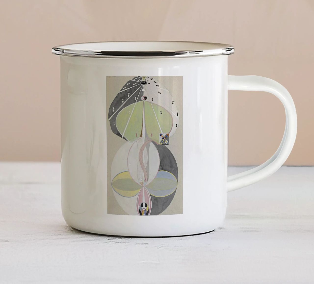 L'albero della conoscenza n. 5 di Hilma af Klint - Abstract Mysticis tazza in smalto da NorwesClub