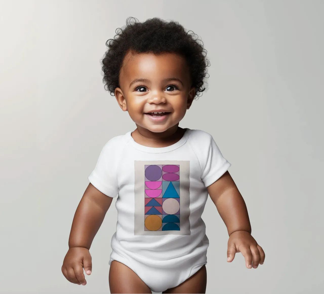 Geometric Shapes Abstract - Bauhaus Inspired Modern Art Prin short-sleeve baby romper by NorwesClub