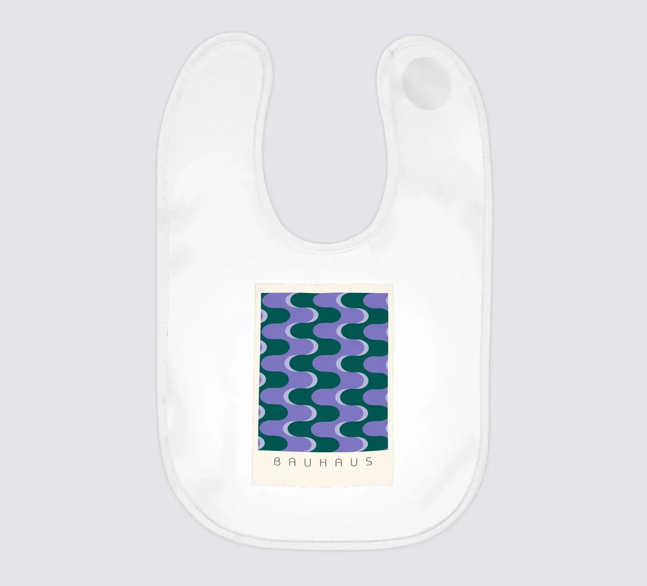 Bauhaus Wavy Pattern - Mid-Century Modern Abstract Print baby bib by NorwesClub