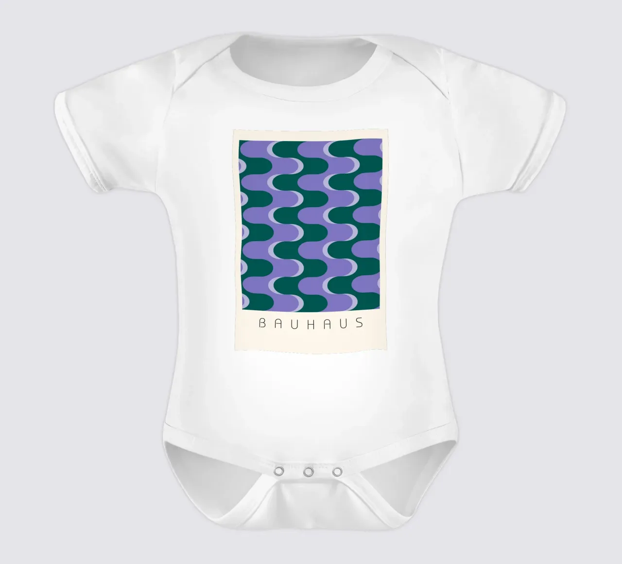 Bauhaus Wavy Pattern - Impresión abstracta moderna de mediados de siglo body de bebé de NorwesClub