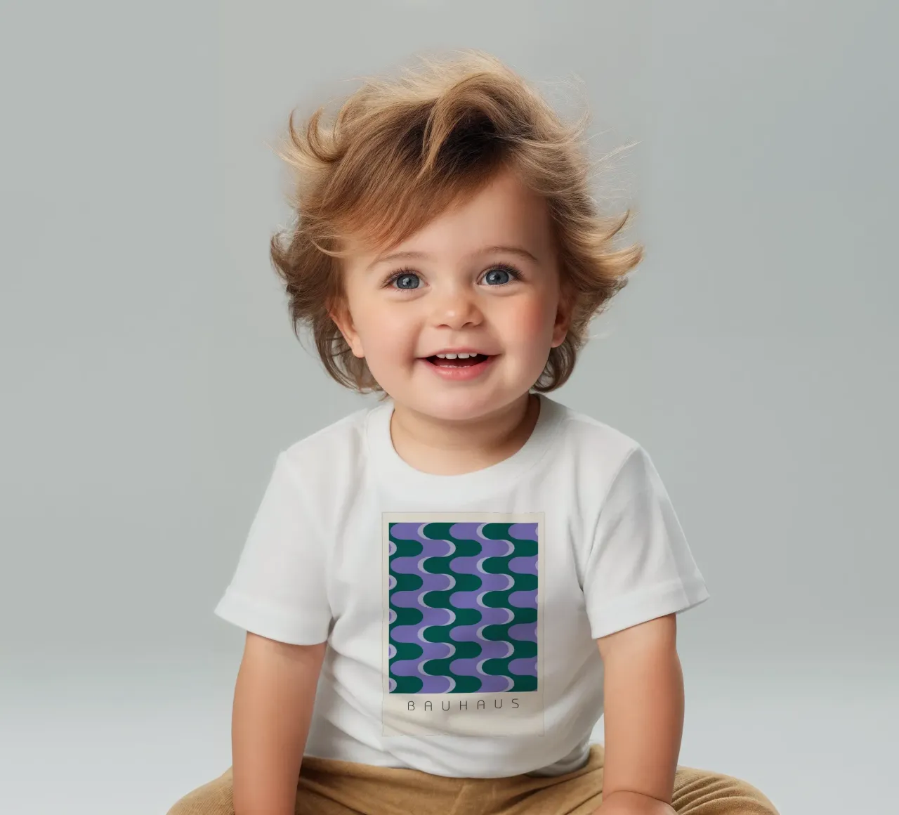 Bauhaus Wavy Pattern - Impresión abstracta moderna de mediados de siglo camiseta de bebé de NorwesClub