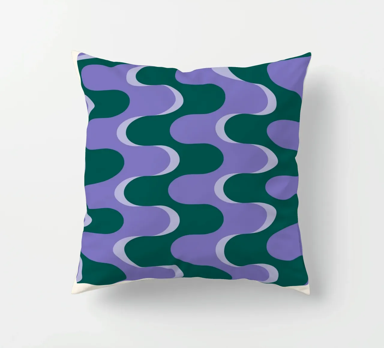 Bauhaus Wavy Pattern - Impresión abstracta moderna de mediados de siglo cojín de NorwesClub