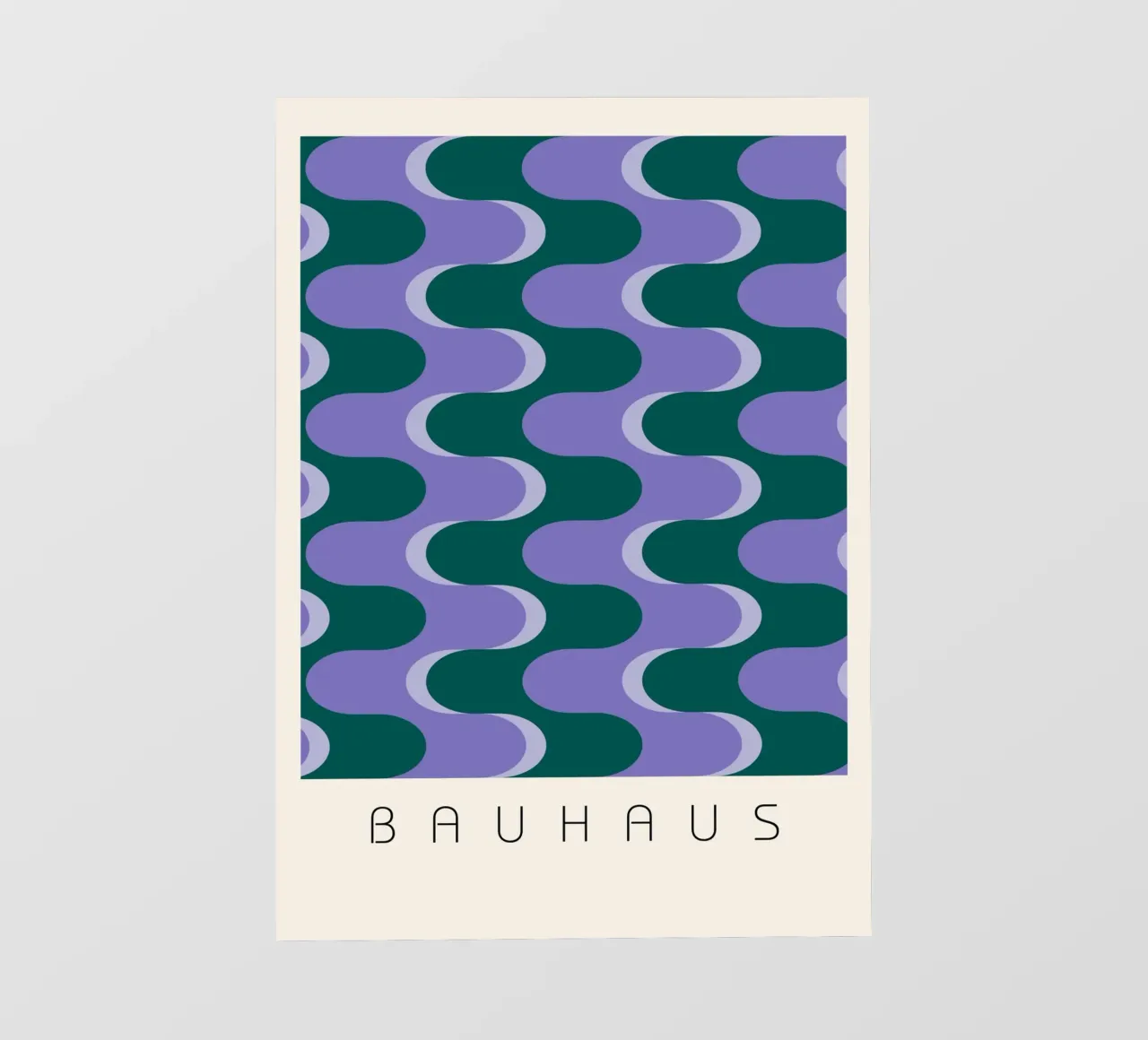 Bauhaus Wavy Pattern - Impresión abstracta moderna de mediados de siglo lonas publicitarias de NorwesClub