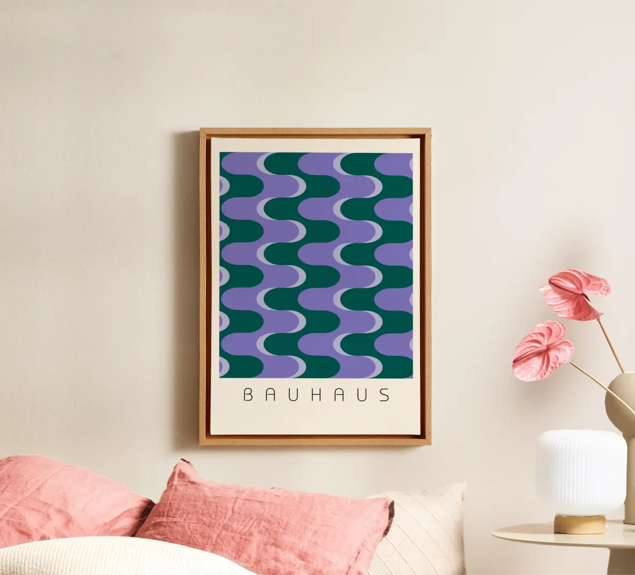 Bauhaus Wavy Pattern - Mid-Century Modern Abstract Print canvas by NorwesClub