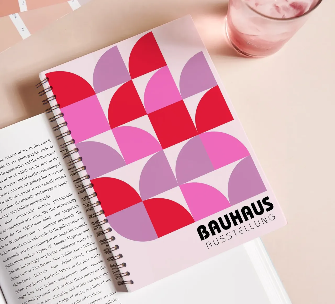 Bauhaus Exhibition Abstract - Modern Geometric Color Block P spiral notebook by NorwesClub