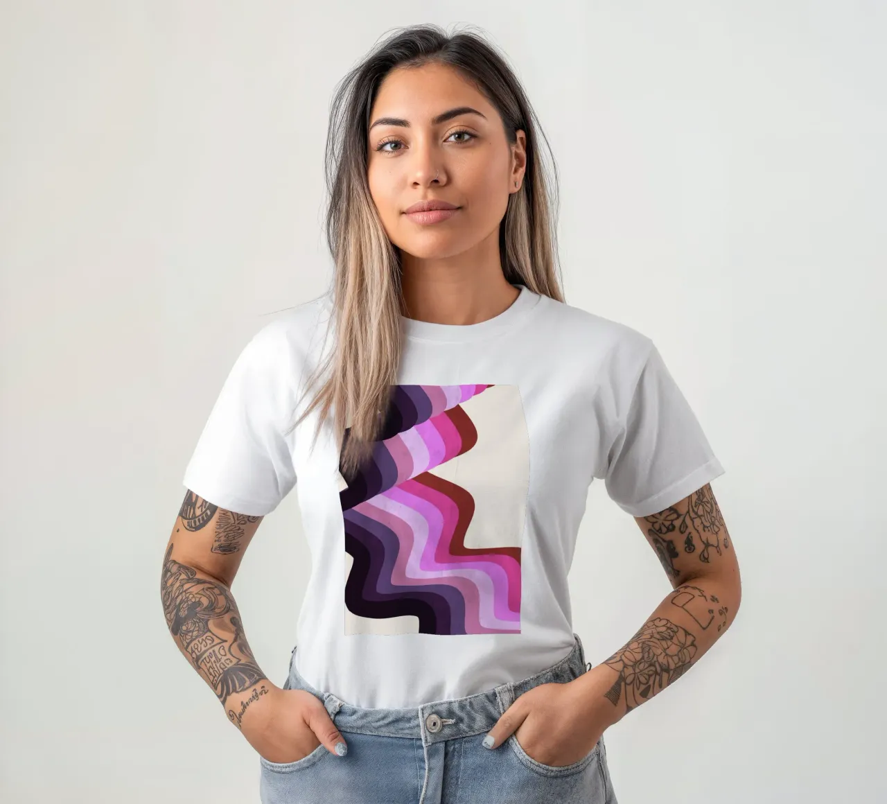 Retro Swirl Abstract - Verner Panton Inspired Wave Art Print t-shirt by NorwesClub
