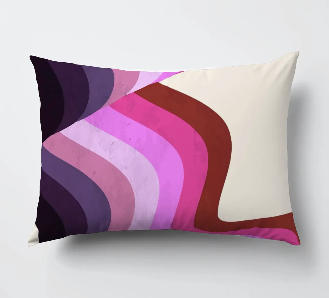 Retro Swirl Abstract - Verner Panton Inspired Wave Art Print decorative cushion by NorwesClub