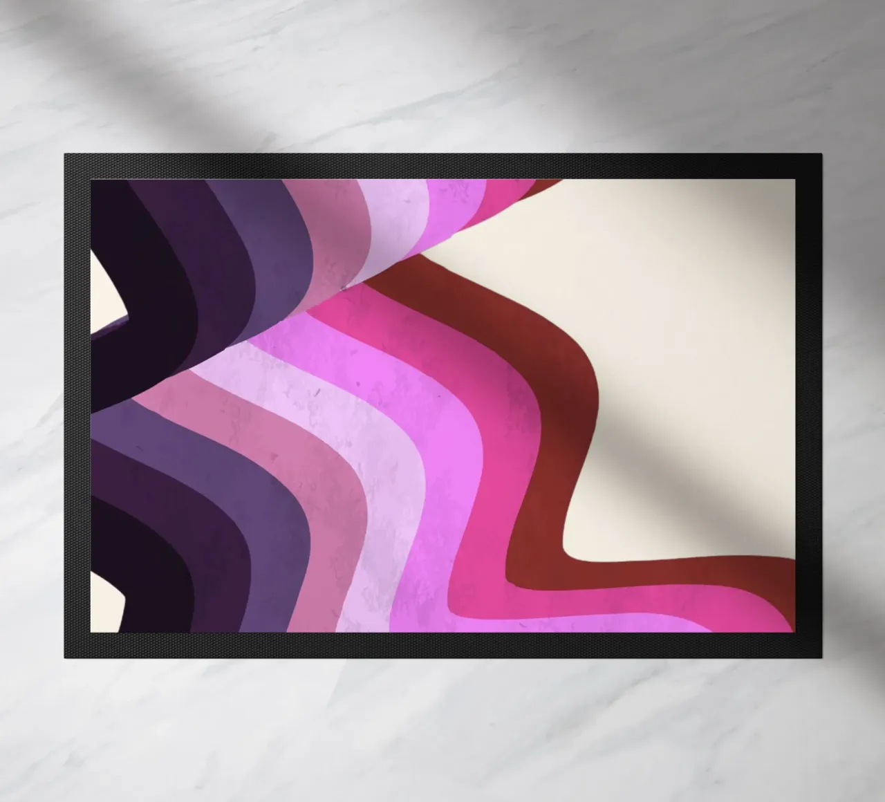 Retro Swirl Abstract - Verner Panton Inspired Wave Art Print doormat by NorwesClub
