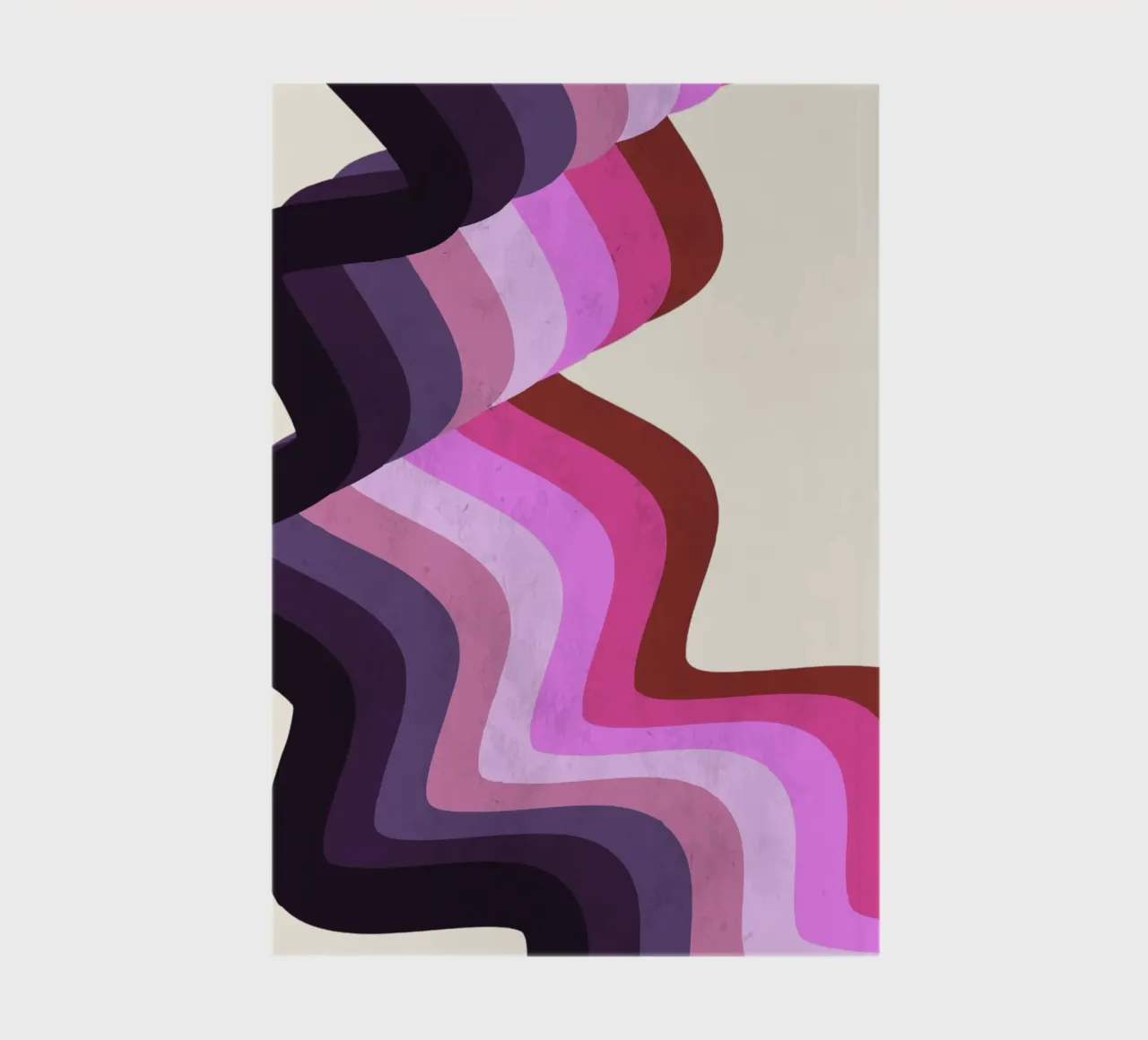 Retro Swirl Abstract - Verner Panton Inspired Wave Art Print notebook by NorwesClub