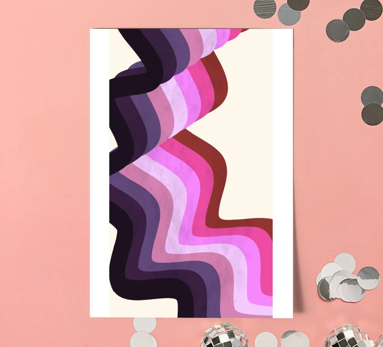 Retro Swirl Abstract - Verner Panton Inspired Wave Art Print sticker sheet by NorwesClub