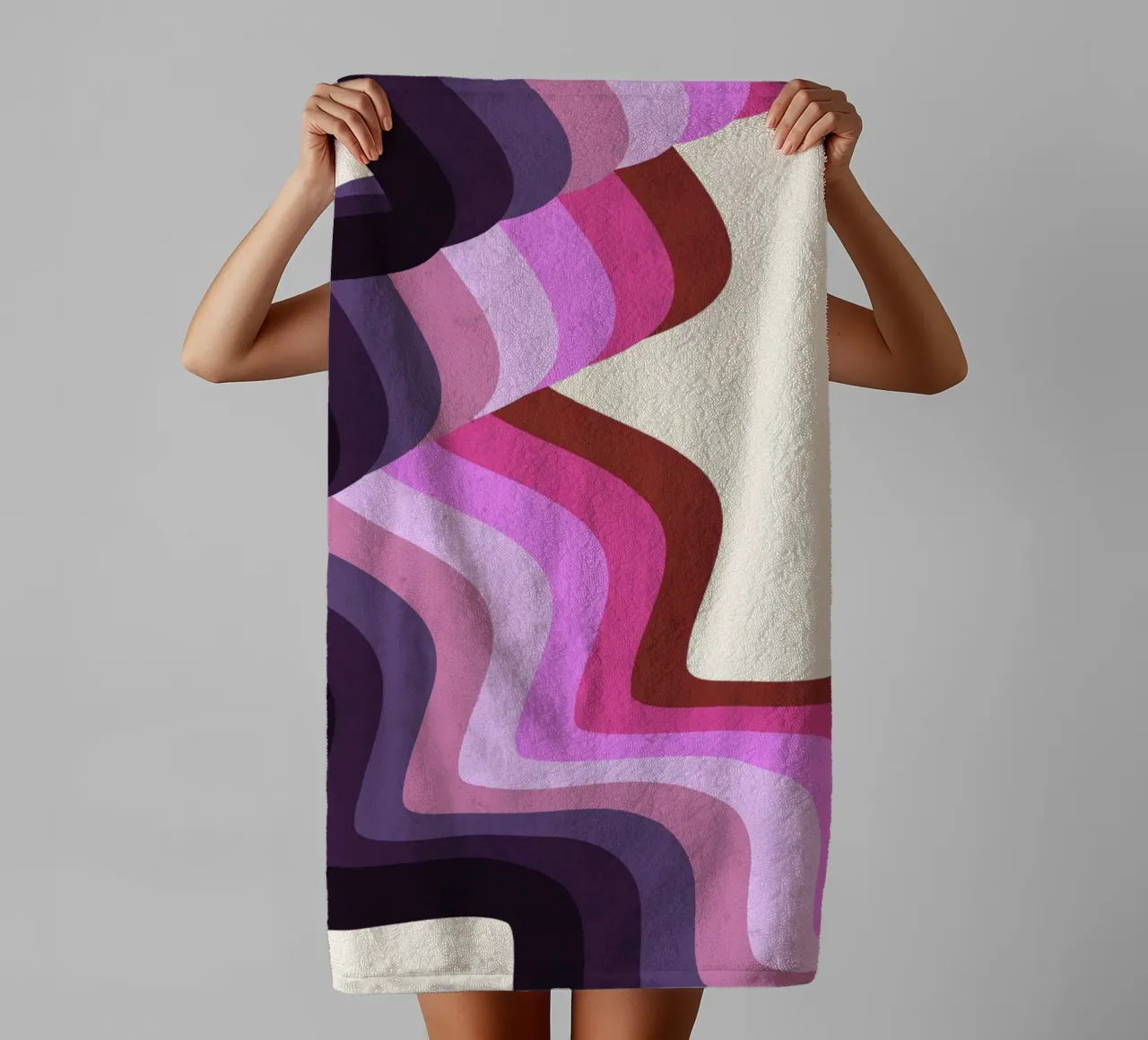 Retro Swirl Abstract - Verner Panton Inspired Wave Art Print towel by NorwesClub