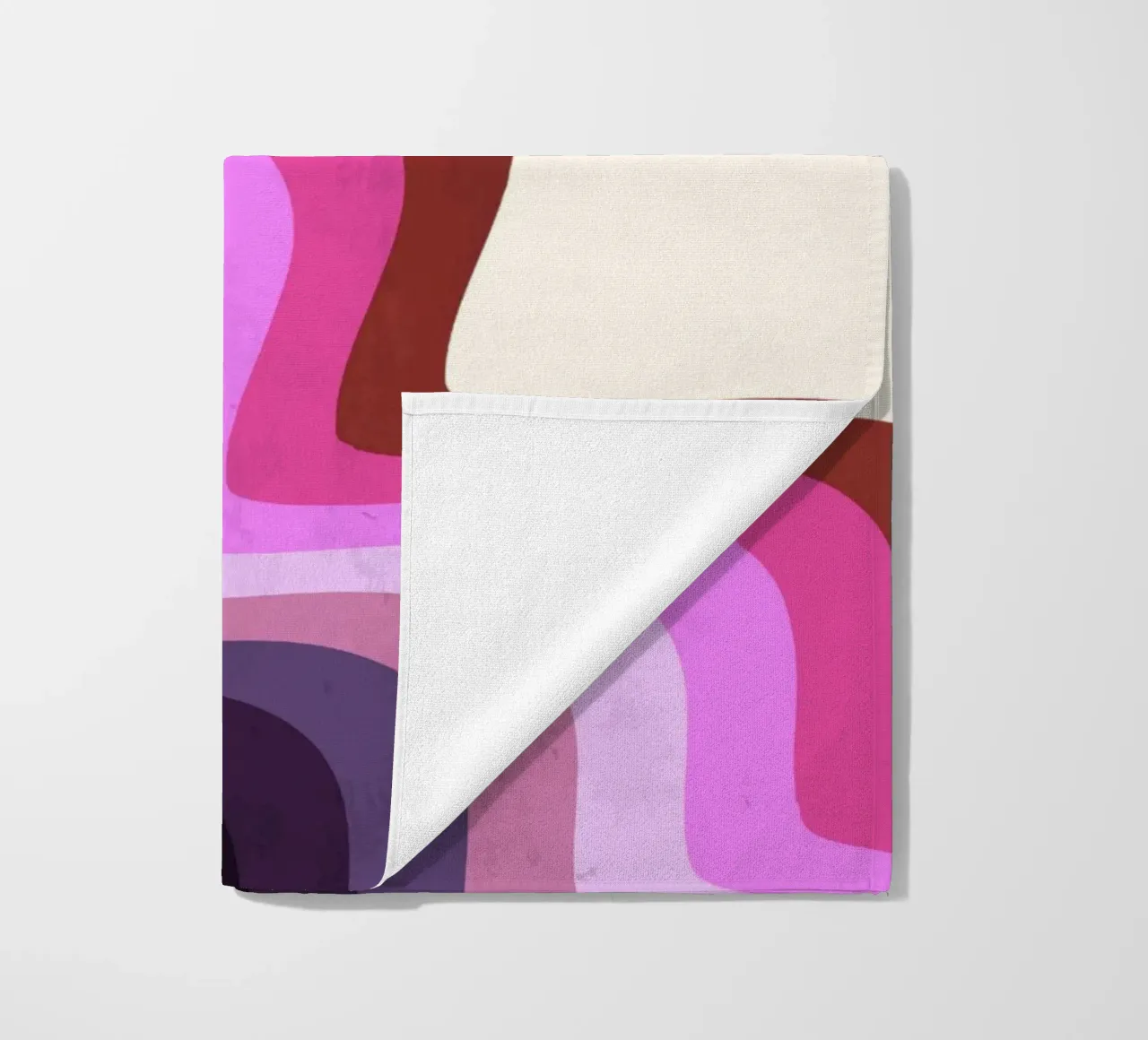 Retro Swirl Abstract - Verner Panton Inspired Wave Art Print beach towel by NorwesClub