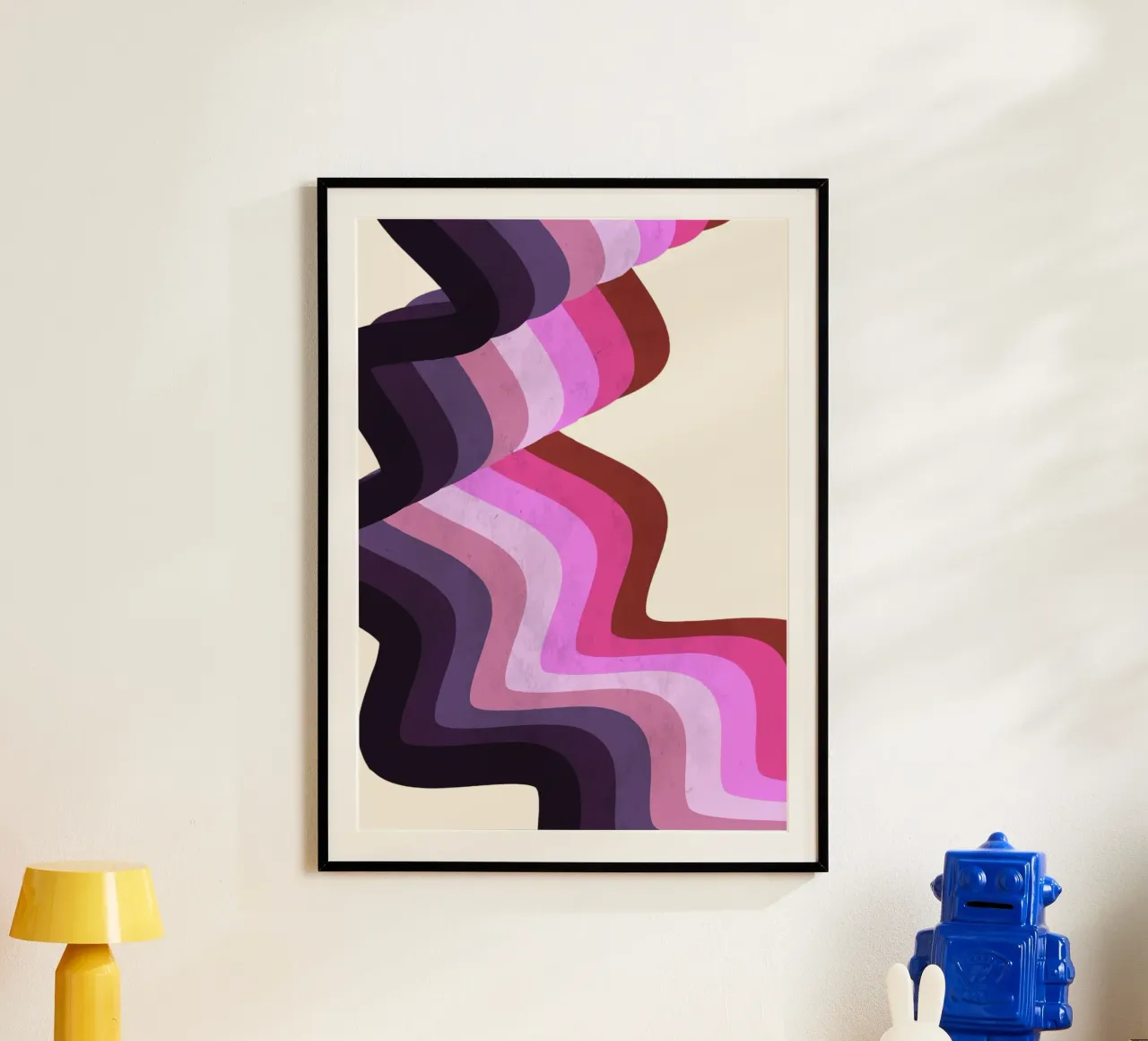 Retro Swirl Abstract - Verner Panton Inspired Wave Art Print hahnemühle by NorwesClub