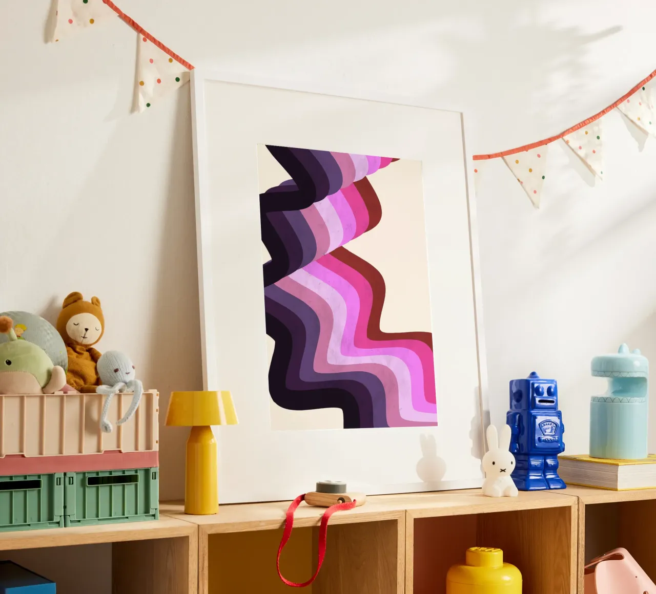 Retro Swirl Abstract - Verner Panton Inspired Wave Art Print hahnemühle by NorwesClub