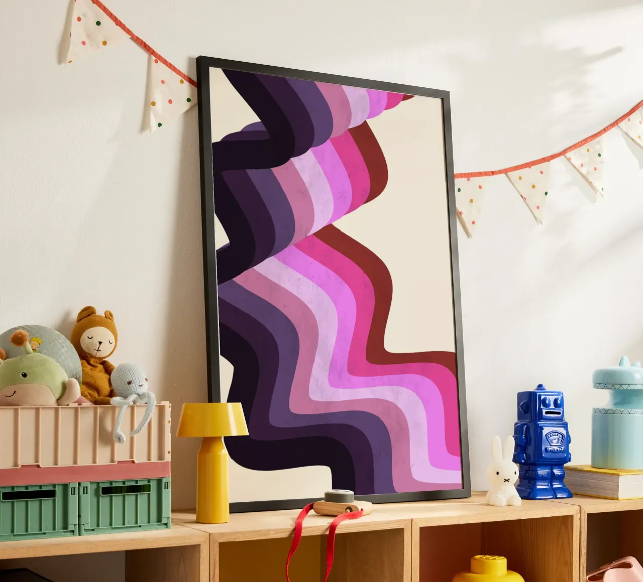 Retro Swirl Abstract - Verner Panton Inspired Wave Art Print hahnemühle by NorwesClub