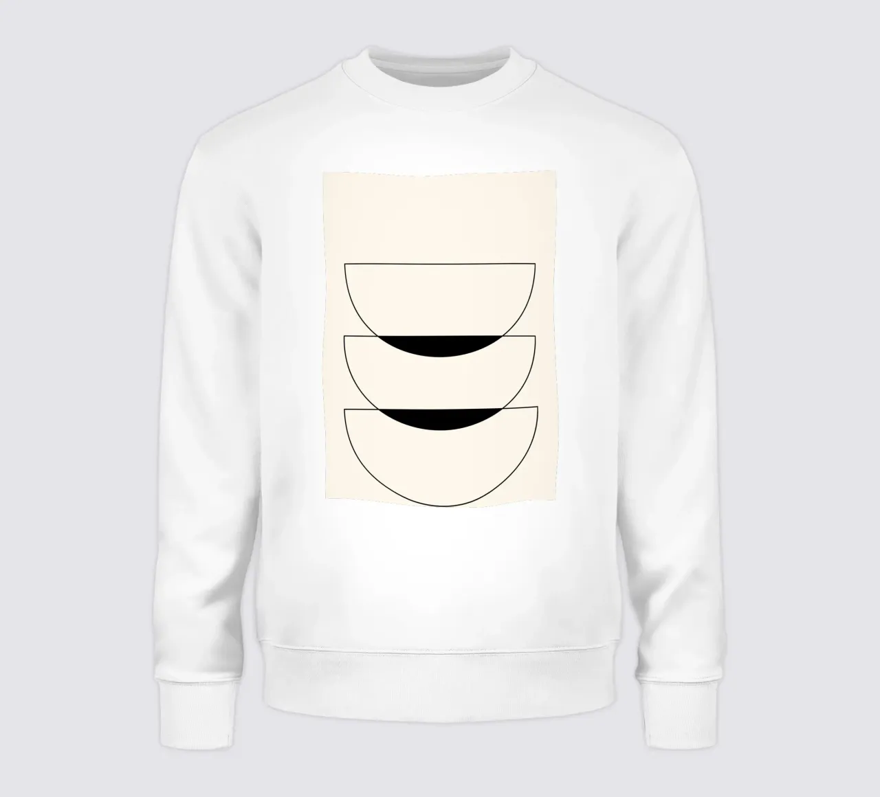 Minimalist Crescent Forms - Abstract Geometric Line Art Prin sweatshirt by NorwesClub