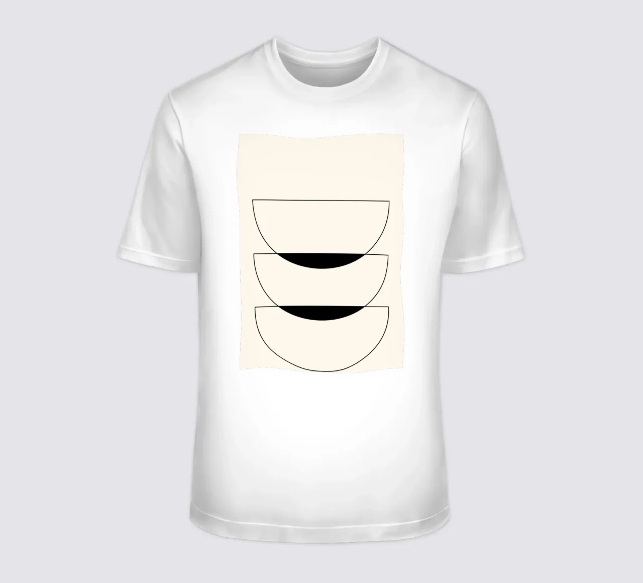 Minimalist Crescent Forms - Abstract Geometric Line Art Prin t-shirt by NorwesClub