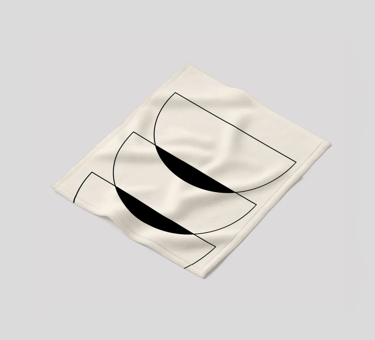 Minimalist Crescent Forms - Abstract Geometric Line Art Prin fleece blanket by NorwesClub