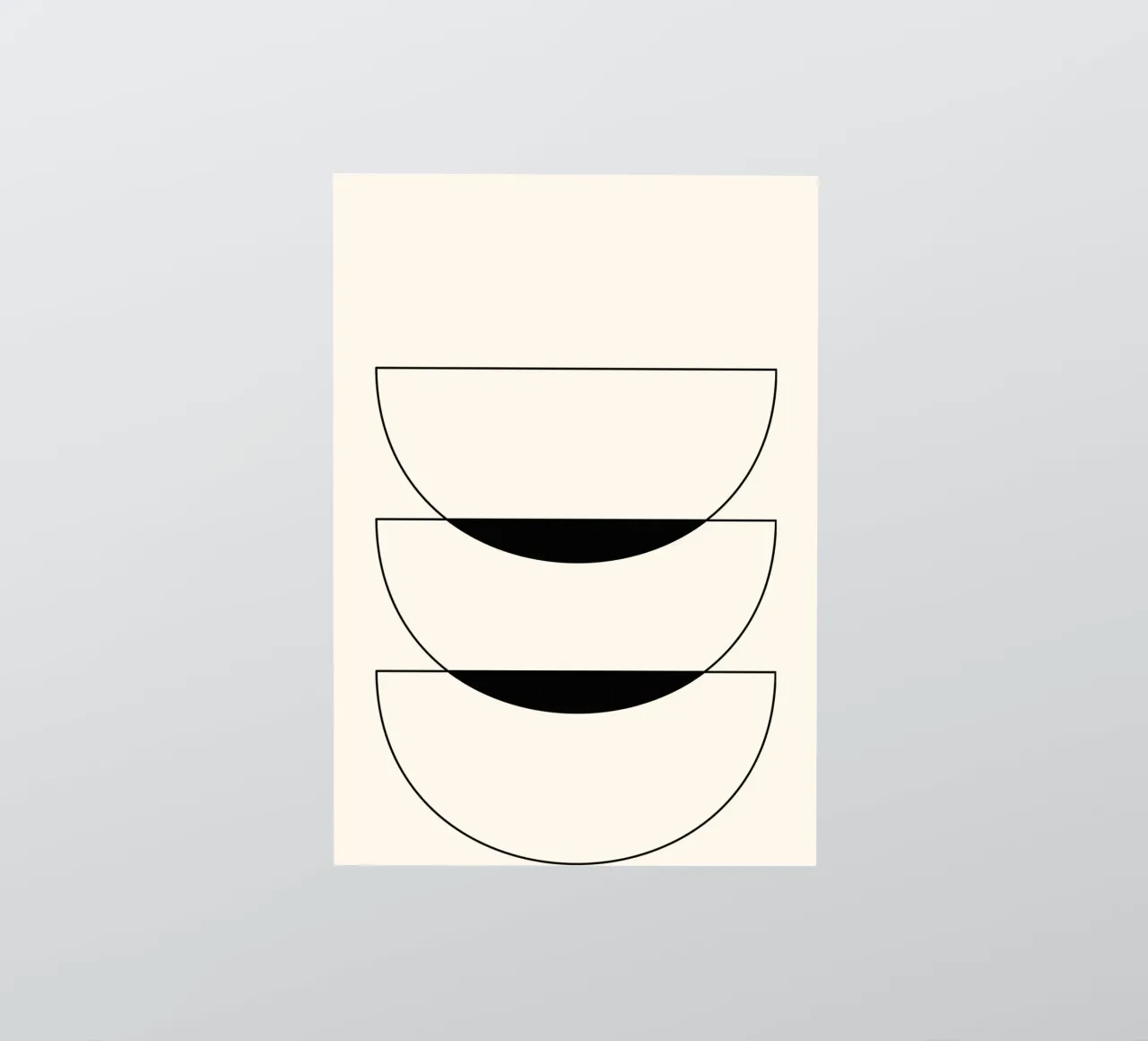 Minimalist Crescent Forms - Abstract Geometric Line Art Prin sticker by NorwesClub