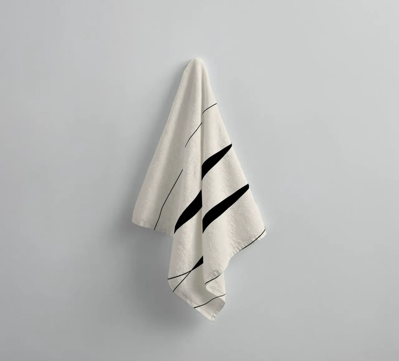 Minimalist Crescent Forms - Abstract Geometric Line Art Prin towel by NorwesClub