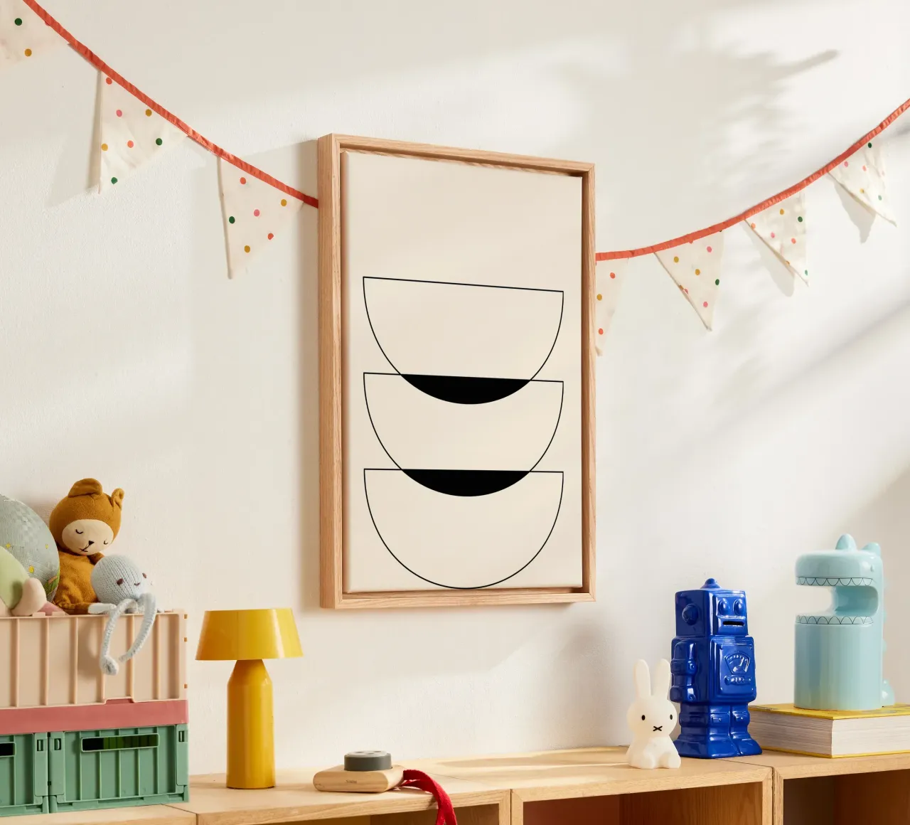 Minimalist Crescent Forms - Abstract Geometric Line Art Prin canvas by NorwesClub