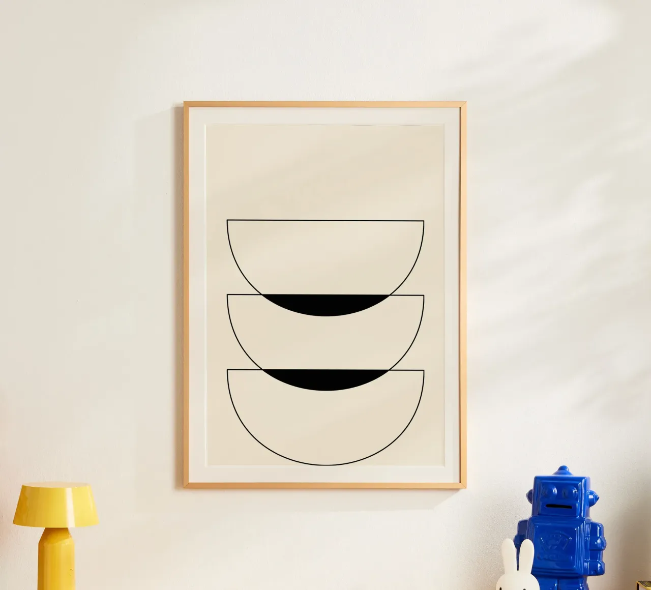 Minimalist Crescent Forms - Abstract Geometric Line Art Prin hahnemühle by NorwesClub