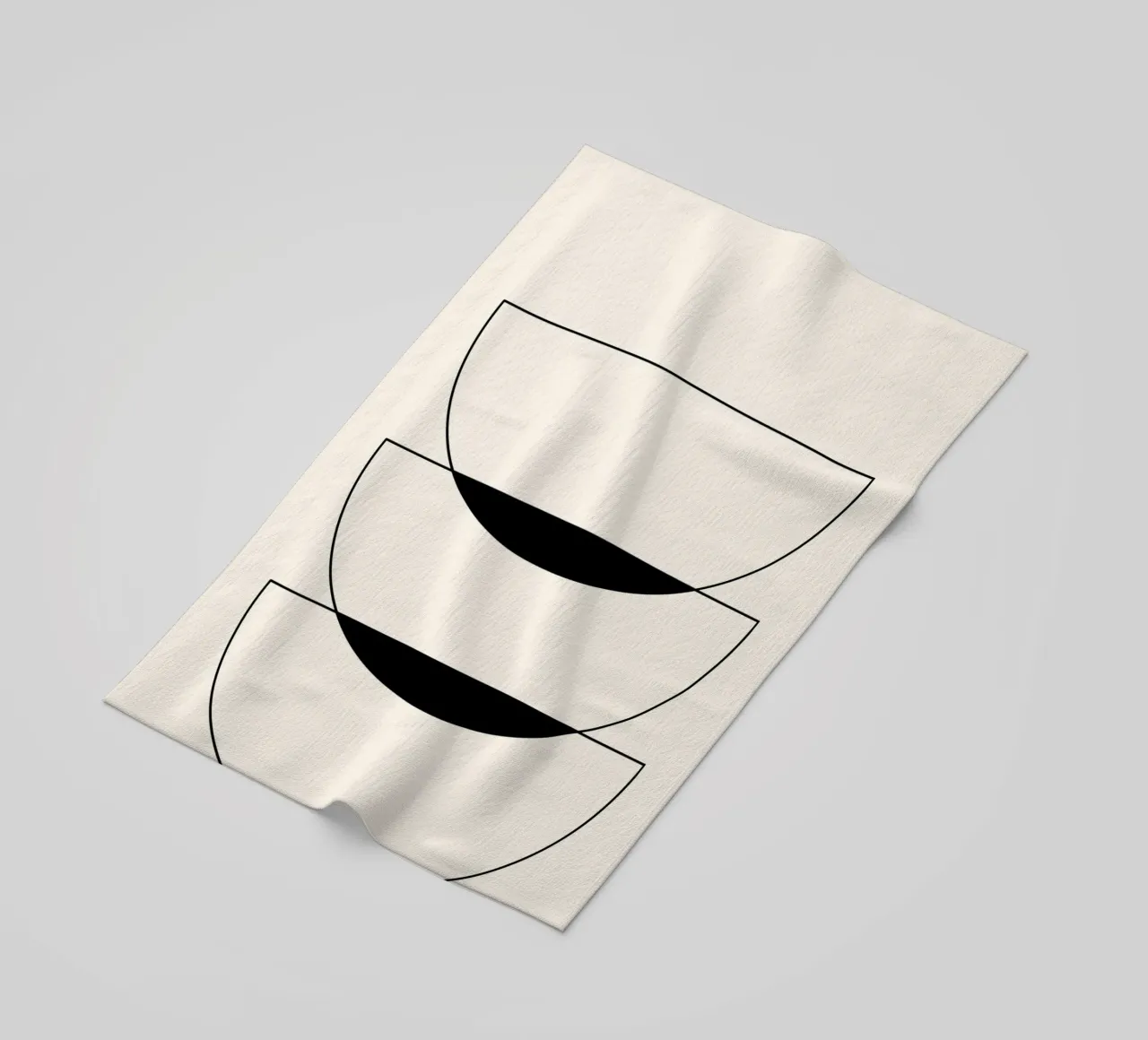 Minimalist Crescent Forms - Abstract Geometric Line Art Prin beach towel by NorwesClub