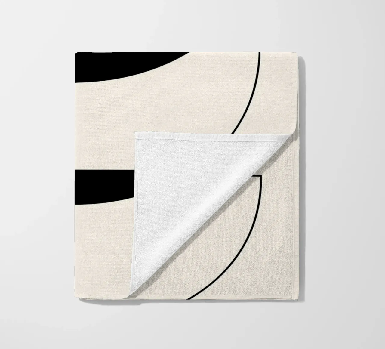 Minimalist Crescent Forms - Abstract Geometric Line Art Prin beach towel by NorwesClub