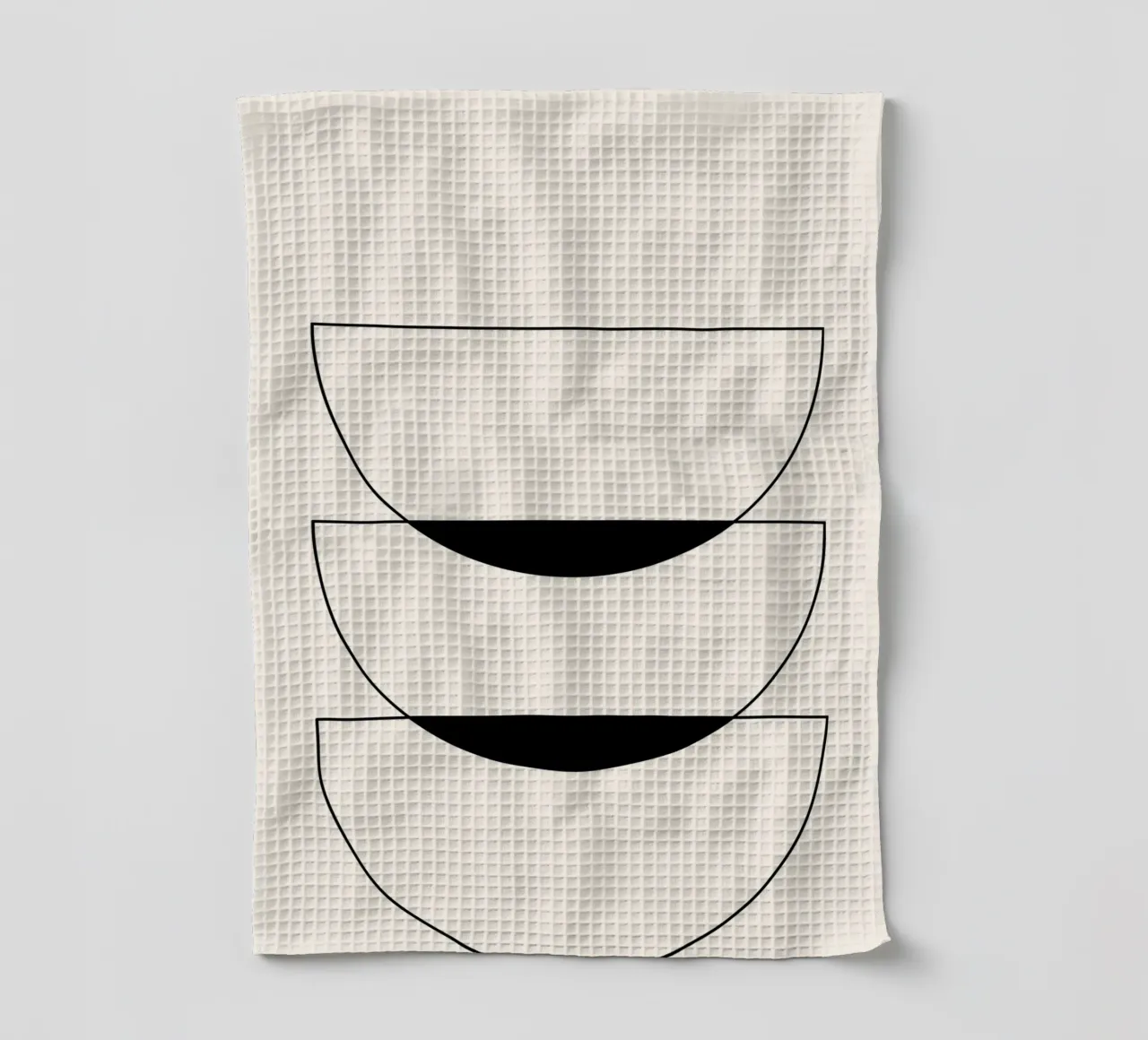 Minimalist Crescent Forms - Abstract Geometric Line Art Prin tea towel by NorwesClub