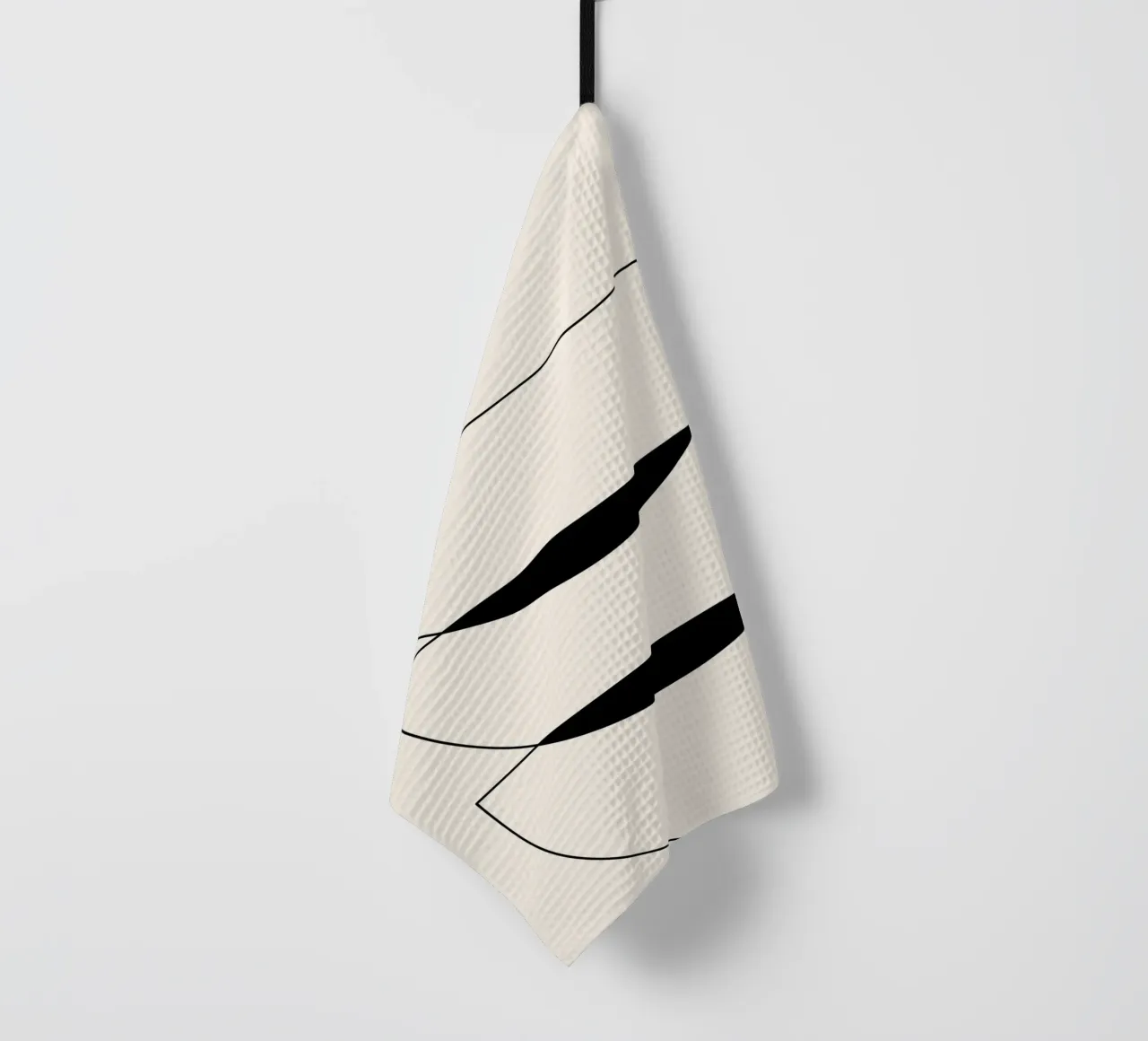 Minimalist Crescent Forms - Abstract Geometric Line Art Prin tea towel by NorwesClub