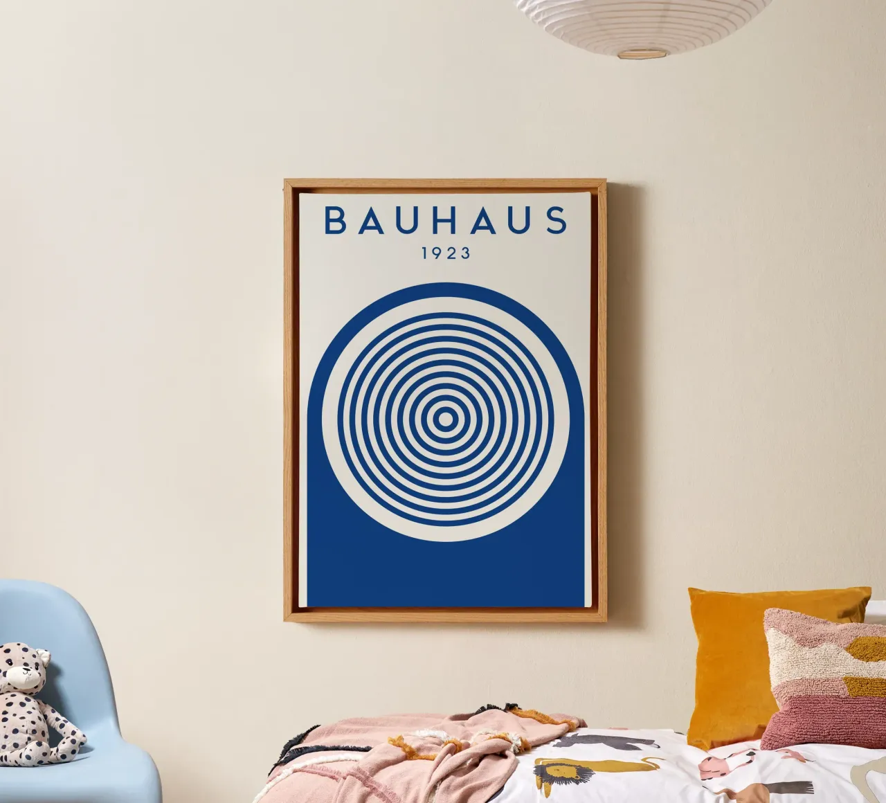 Bauhaus 1923: Concentric Circles Modernist Abstract Art Prin canvas with Floater frame by NorwesClub