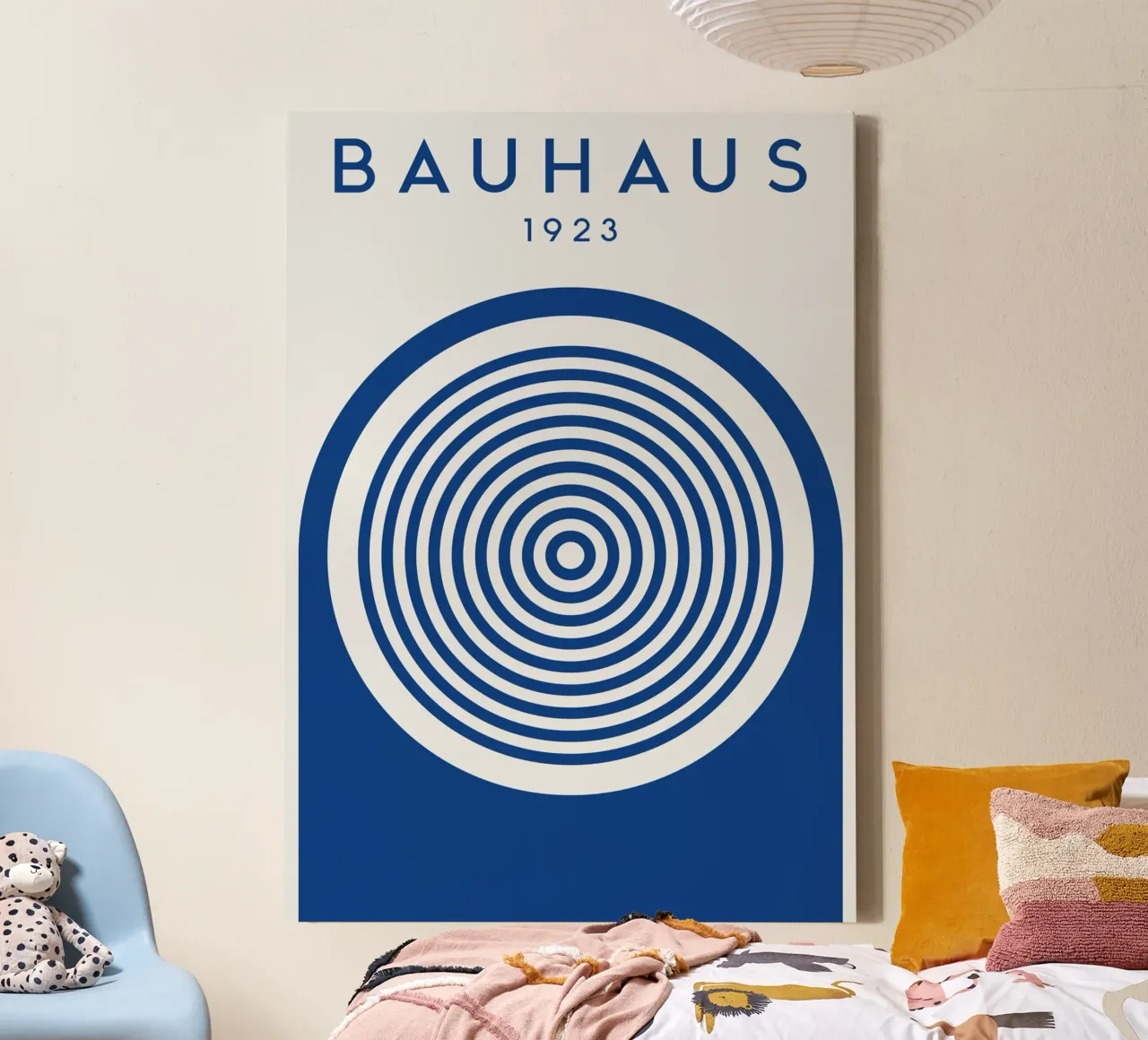 Bauhaus 1923: Concentric Circles Modernist Abstract Art Prin canvas with Floater frame by NorwesClub