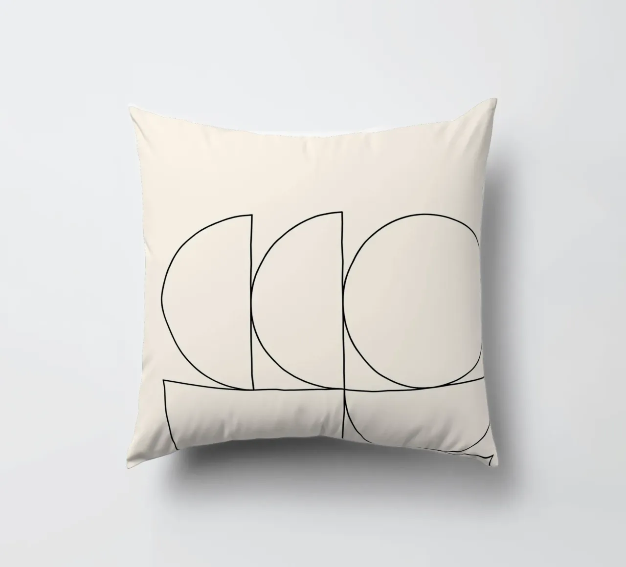 Astrazione geometrica minimalista: Composizione di forme moderne P cuscino da NorwesClub