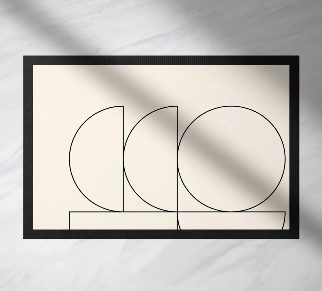 Minimalist Geometric Abstraction: Modern Shape Composition P doormat by NorwesClub