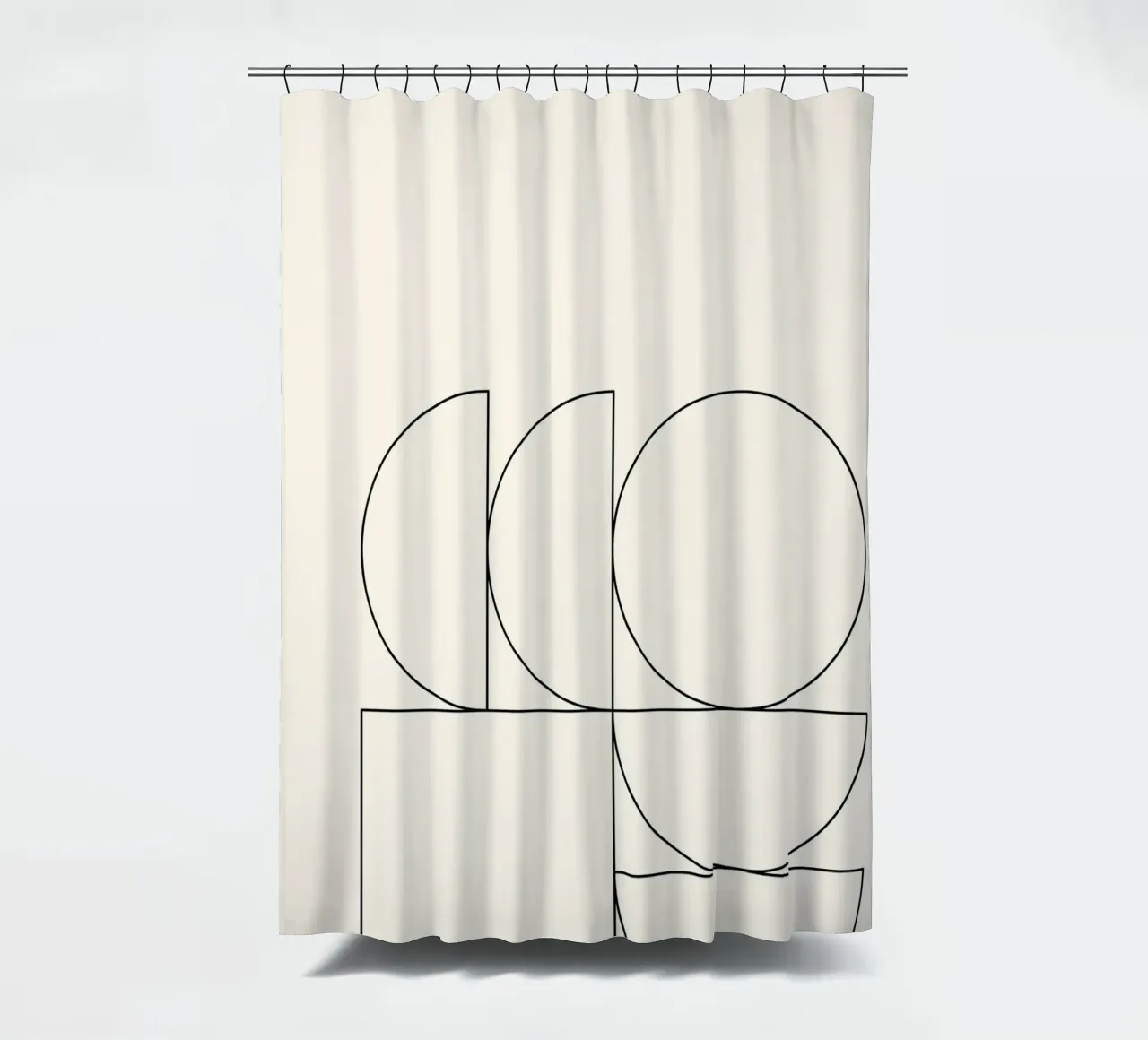 Minimalistische geometrische Abstraktion: Moderne Formkomposition P Duschvorhang von NorwesClub