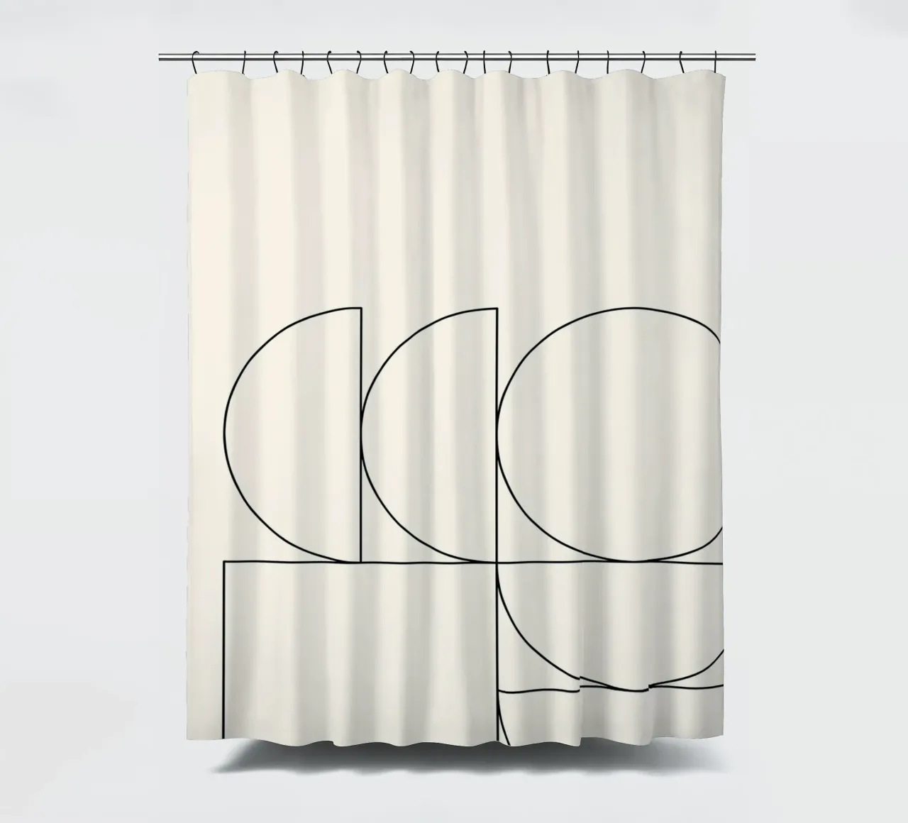 Minimalistische geometrische Abstraktion: Moderne Formkomposition P Duschvorhang von NorwesClub