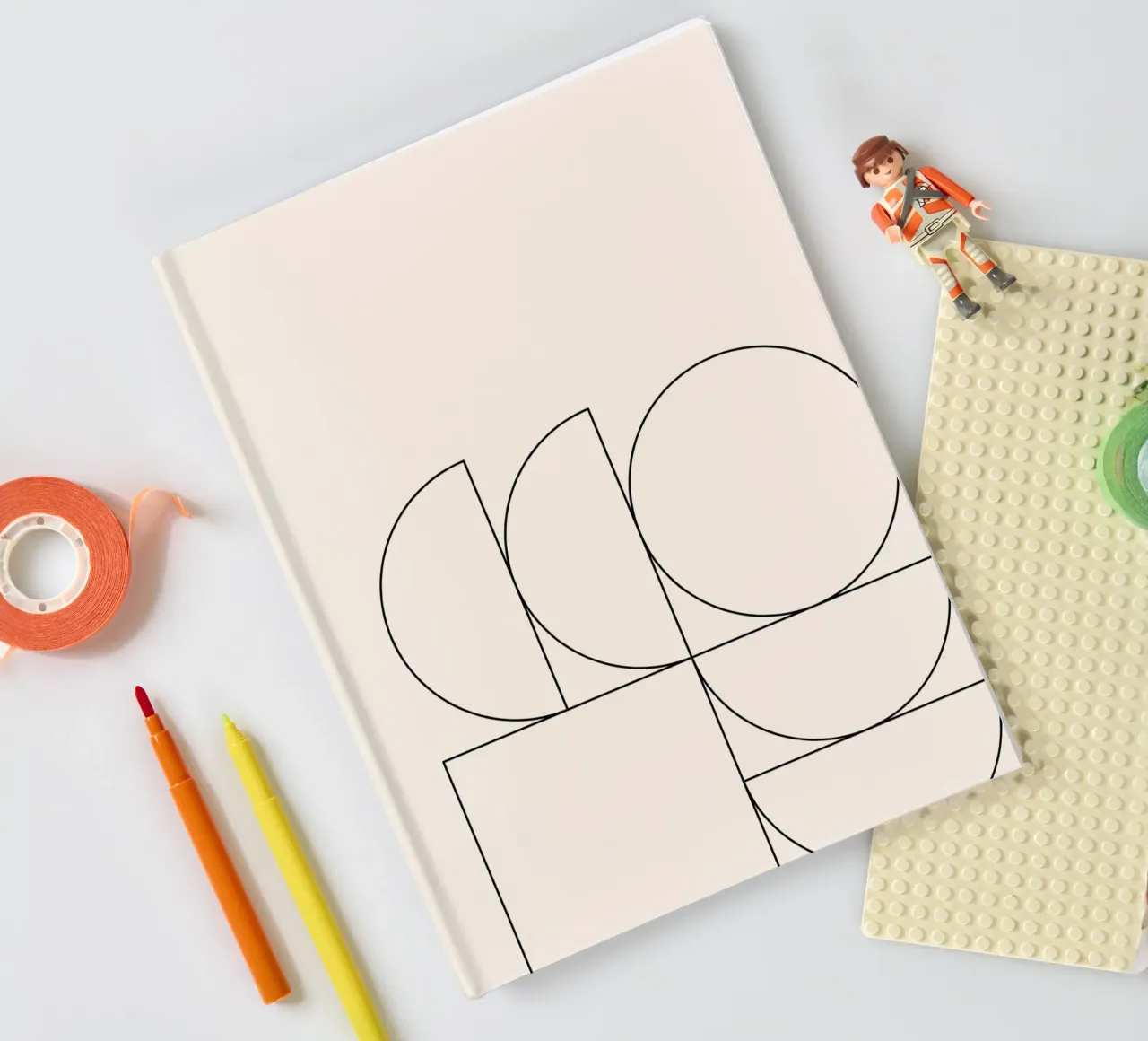 Minimalist Geometric Abstraction: Modern Shape Composition P notebook by NorwesClub