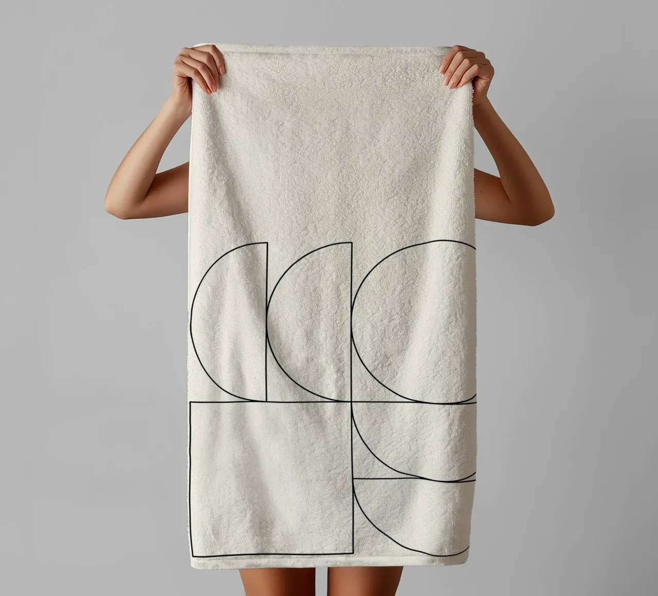 Minimalist Geometric Abstraction: Modern Shape Composition P towel by NorwesClub