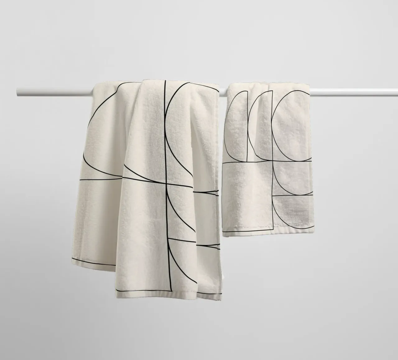Minimalist Geometric Abstraction: Modern Shape Composition P towel by NorwesClub