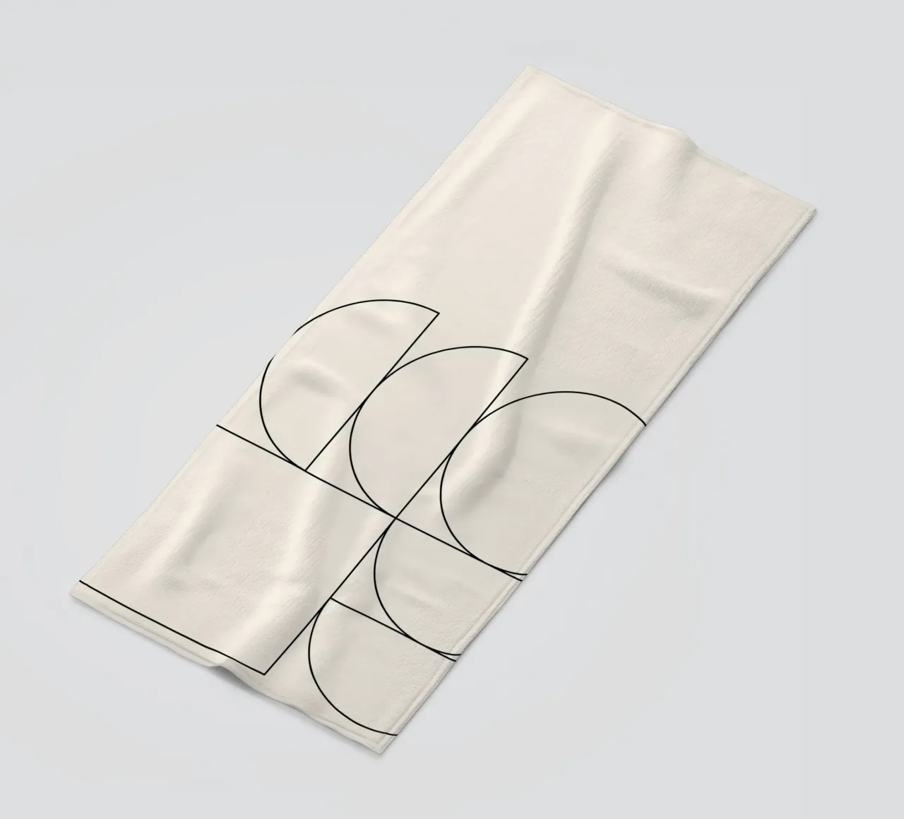 Astrazione geometrica minimalista: Composizione di forme moderne P telo mare da NorwesClub