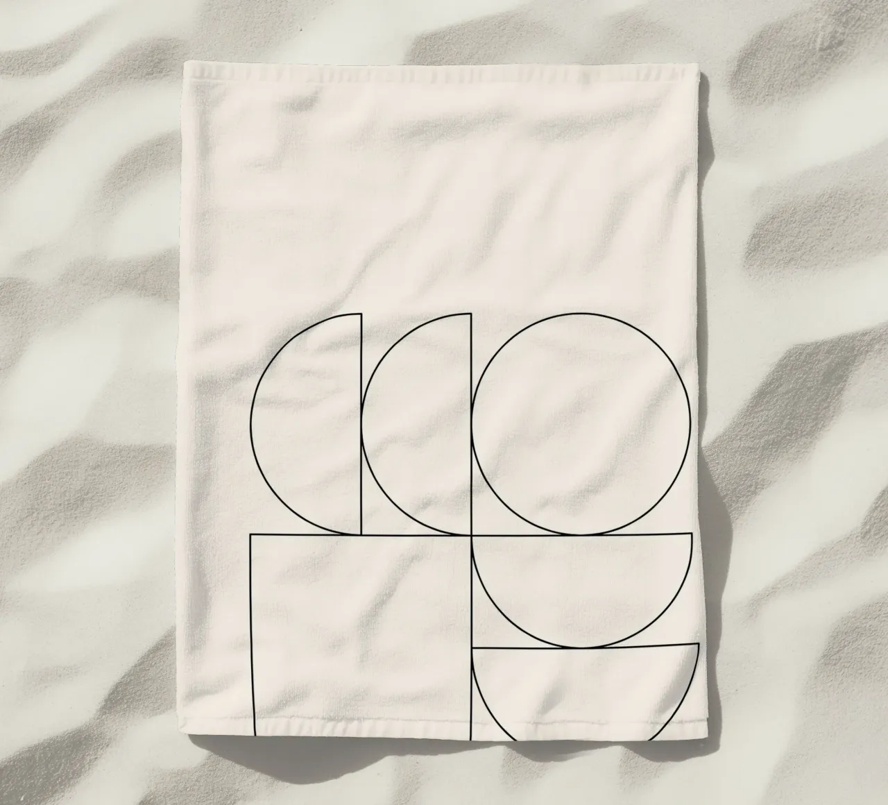 Astrazione geometrica minimalista: Composizione di forme moderne P telo mare da NorwesClub