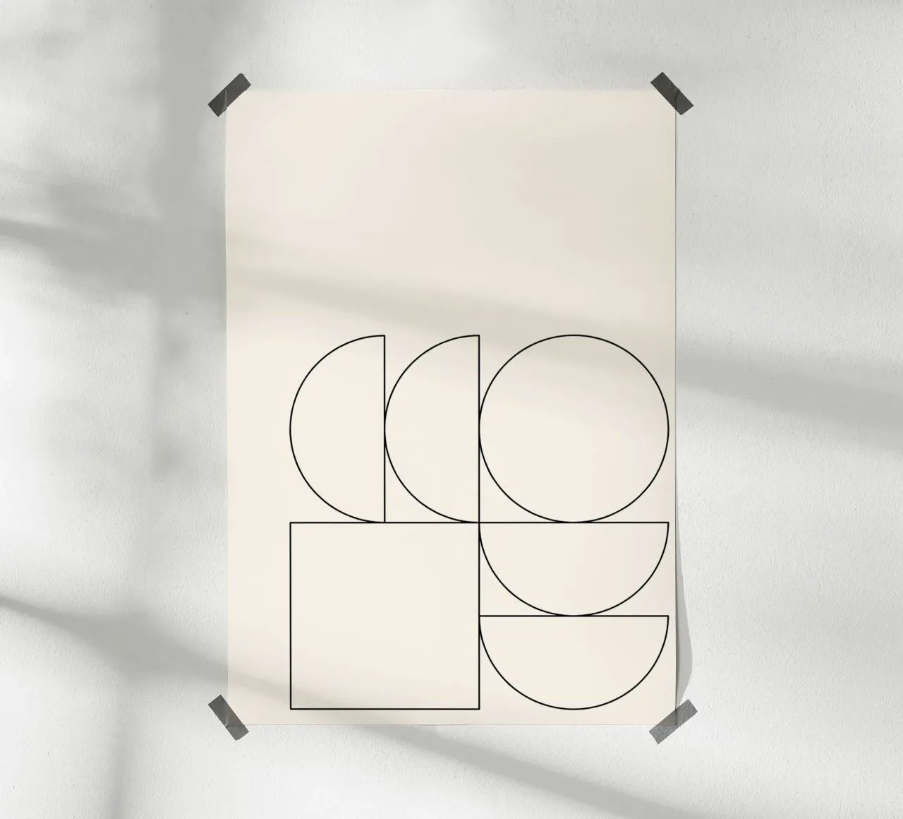 Minimalist Geometric Abstraction: Modern Shape Composition P hahnemühle by NorwesClub