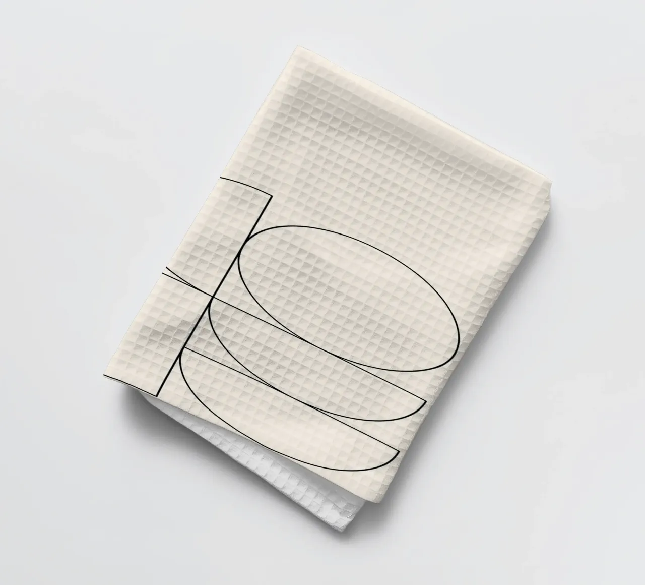 Minimalist Geometric Abstraction: Modern Shape Composition P tea towel by NorwesClub