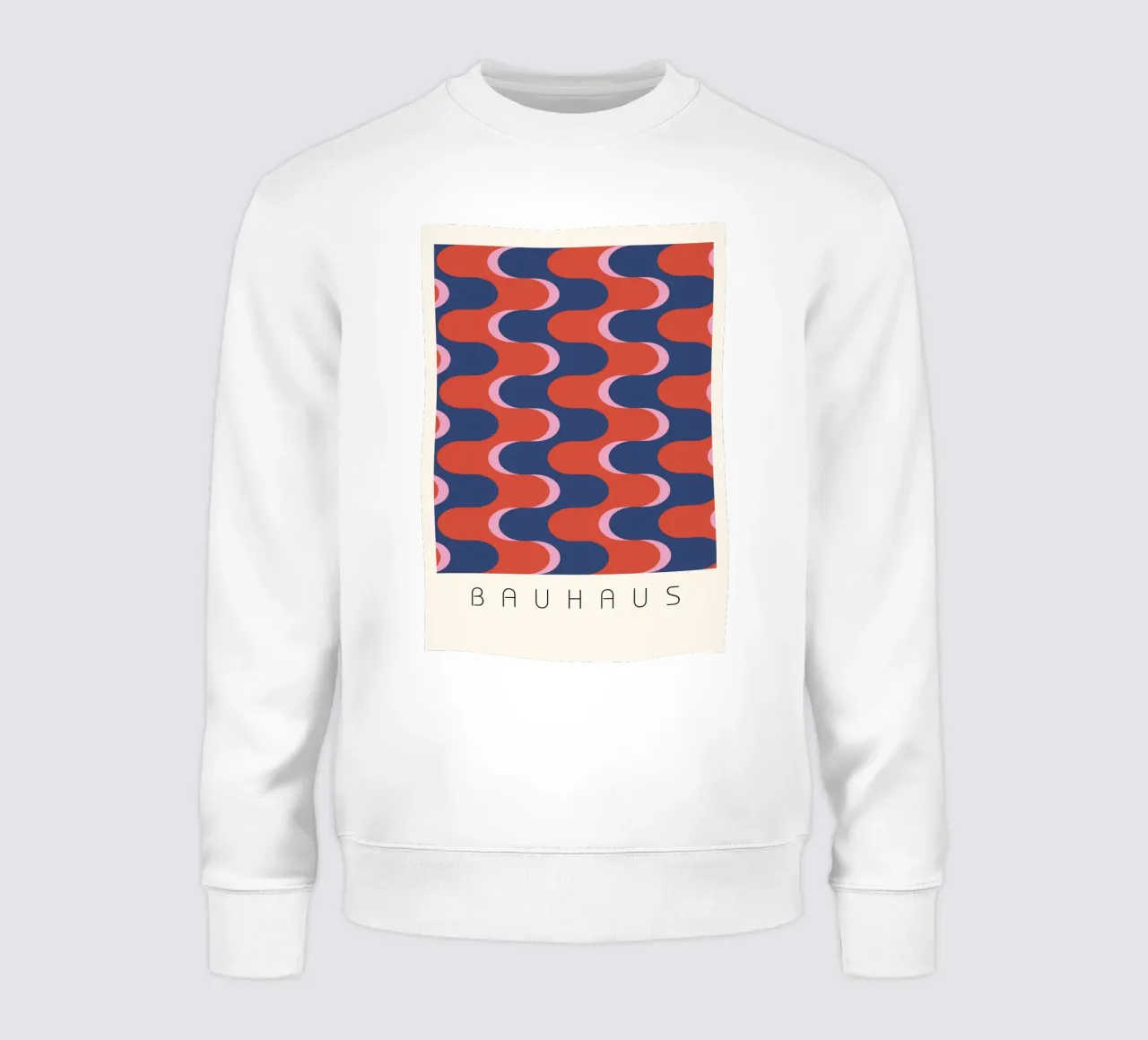 Bauhaus Groovy Waves: Retro Geometric Abstract Art Print sudadera de NorwesClub