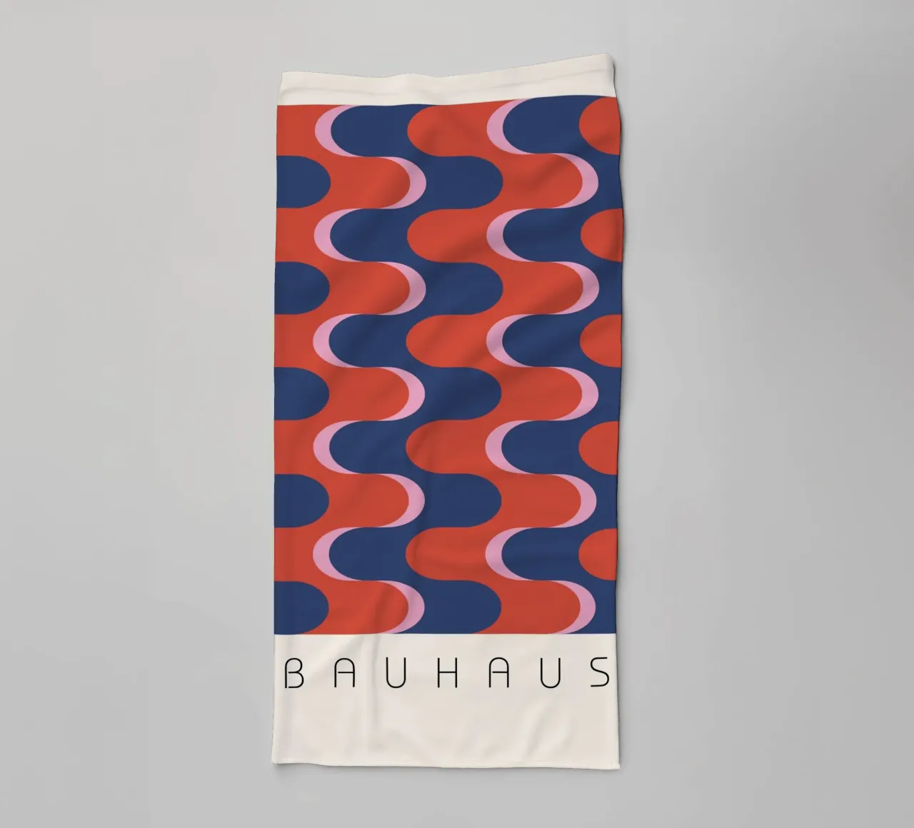 Bauhaus Groovy Waves: Retro Geometric Abstract Art Print towel by NorwesClub