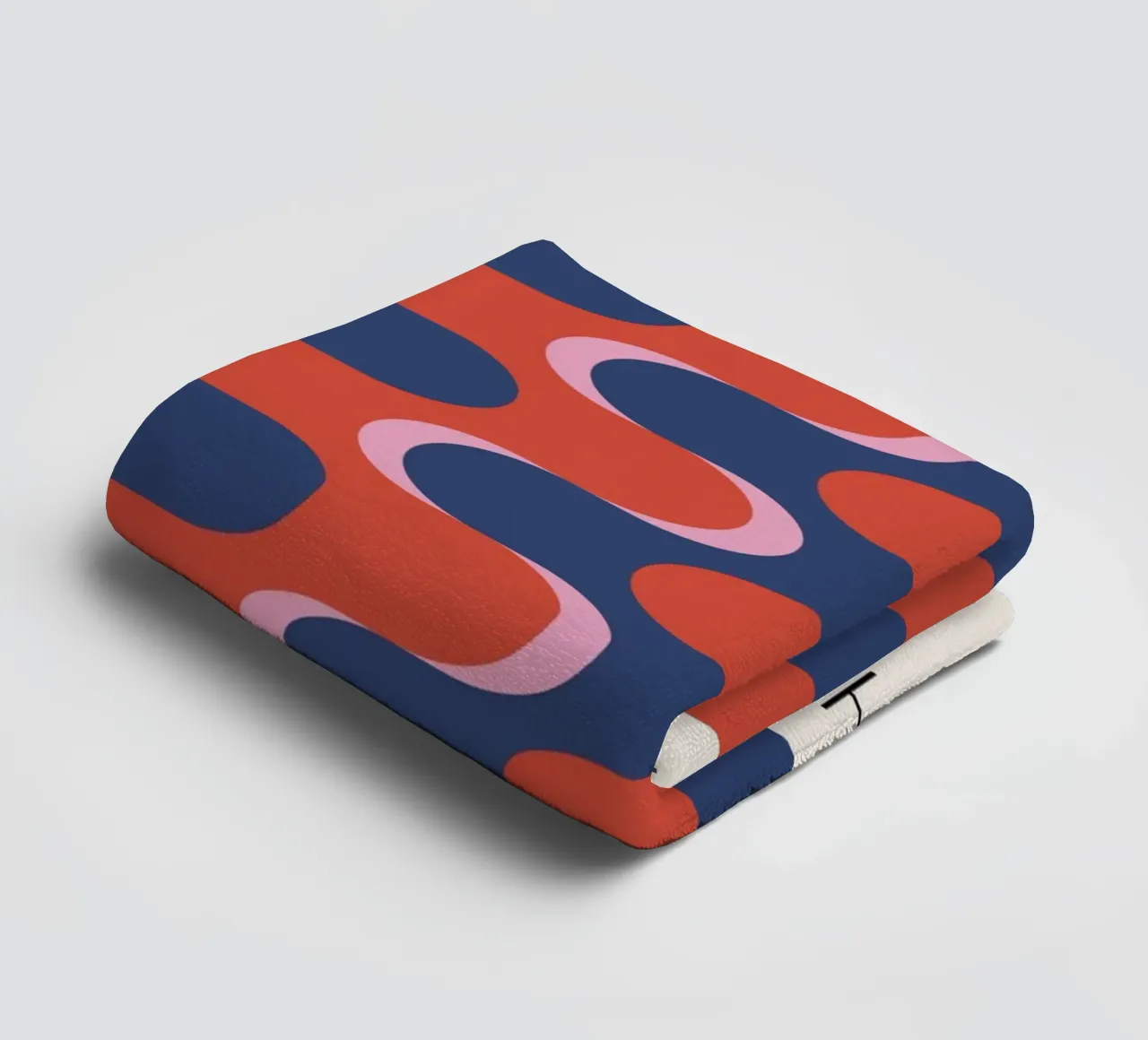 Bauhaus Groovy Waves: Retro Geometric Abstract Art Print towel by NorwesClub