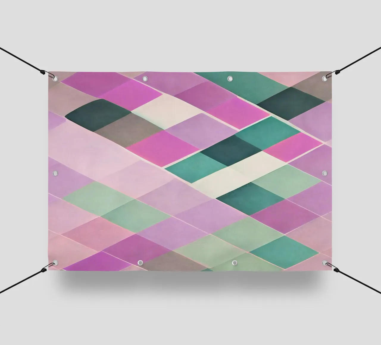 Illusione Op Art: Stampa geometrica astratta ispirata a Vasarely telo in pvc da NorwesClub